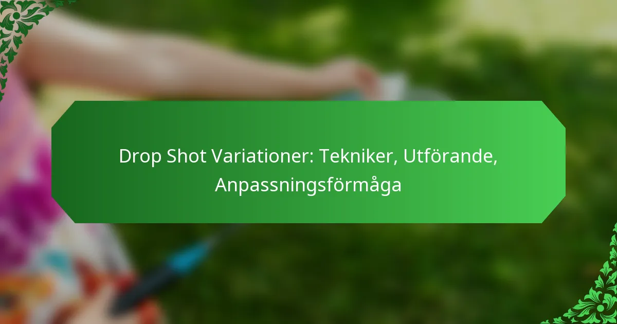 Drop Shot Variationer: Tekniker, Utförande, Anpassningsförmåga