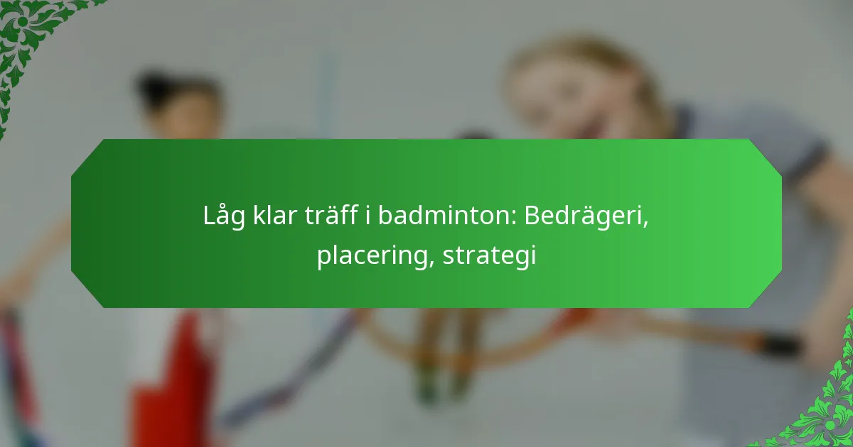 Låg klar träff i badminton: Bedrägeri, placering, strategi