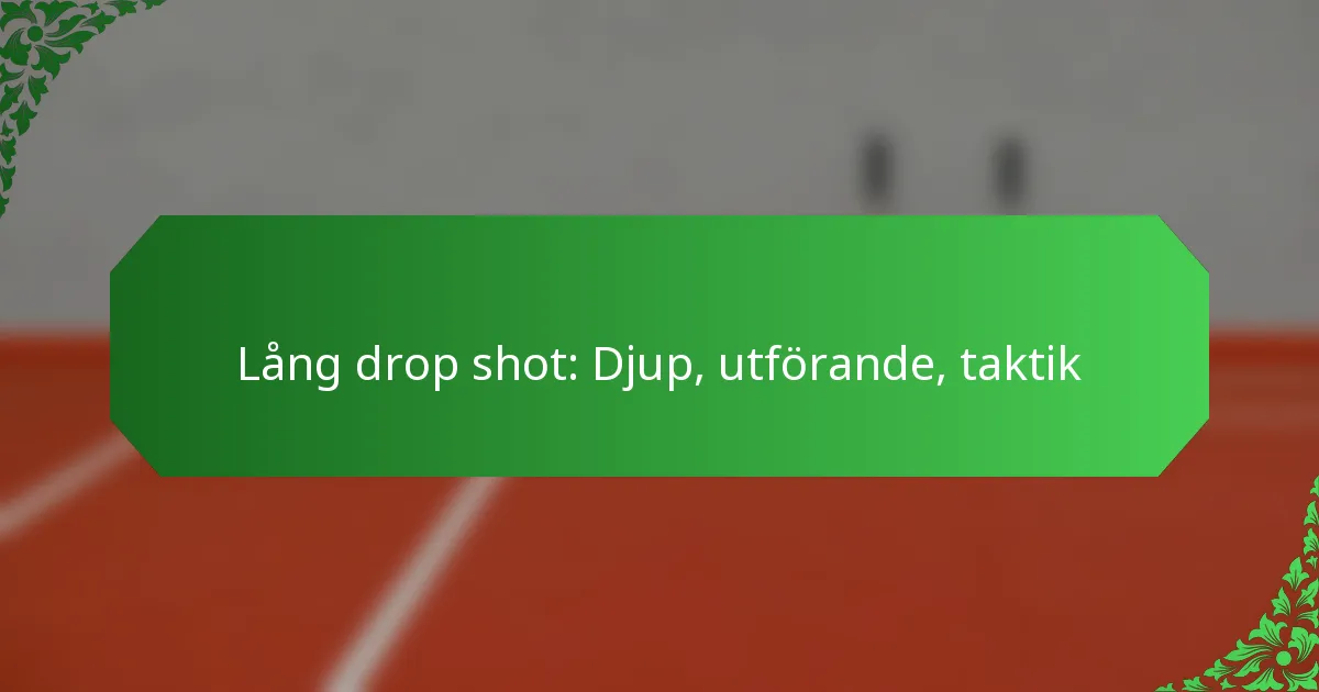 Lång drop shot: Djup, utförande, taktik
