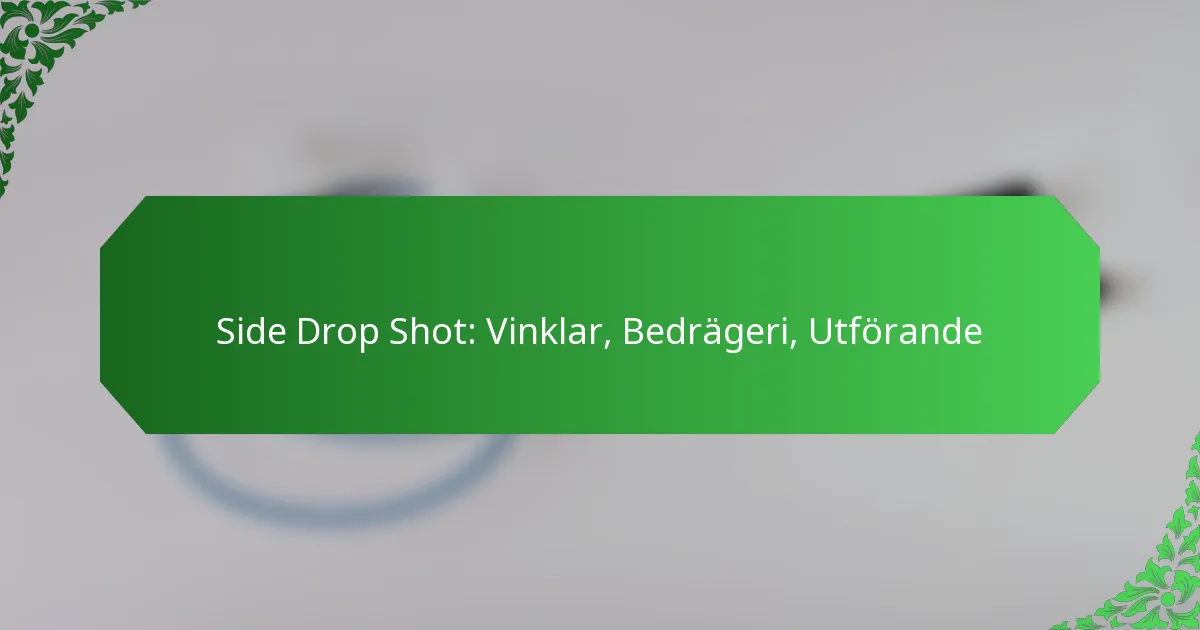 Side Drop Shot: Vinklar, Bedrägeri, Utförande